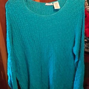 Long sleeve turquoise 35 inches from shoulder